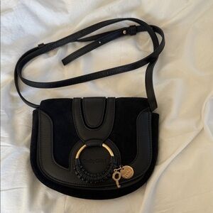 See By Chloe Black Crossbody Bag with Gold Accent